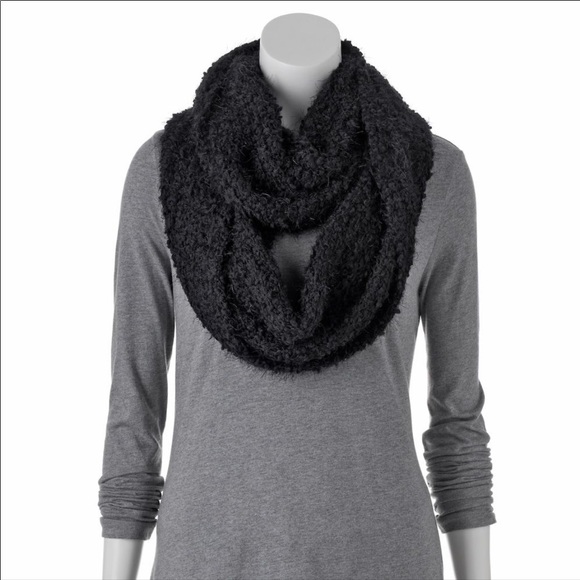 Sonoma Accessories - Sonoma Black Fuzzy Infinity Scarf New